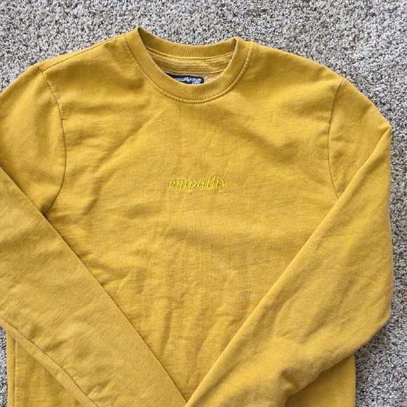 Empathy Men's Crewneck Sweater - Mustard Yellow - Picture 4 of 5